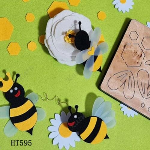 CLovely little bee utting dies - New Die Cutting And Wooden Mold,HT595 Suitable For Common Die Cutting Machines On The Market