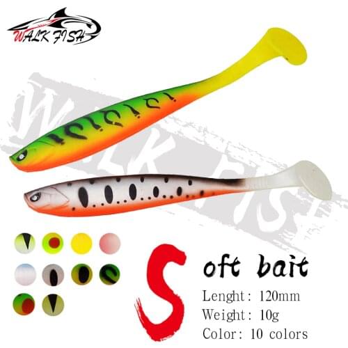 WALK FISH 1PCS 12cm/10g Soft Lure Shad Worms Bass Pike Swimbait Wobblers Artificial Fishing Baits Jig Soft Baits Fishing Tackle