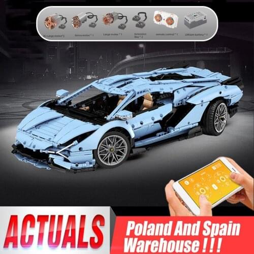 Mould King 13056 The RC Car Veneno Lamborghinis Aventador Roadster Power Function Car MOC Building Blocks Bricks Toys