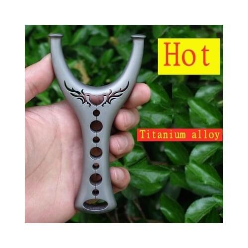 New high quality Titanium alloy Slingshot Flat Rubber Band Outdoor Hunting Catapult Sling Shot Toys For Boys Kids Games Bow