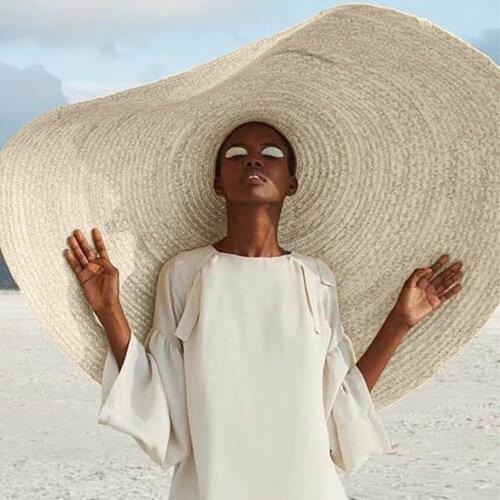 90cm Wide Brim Oversized Beach Sun Hats For Women Large Straw Hat Anti-uv Sun Protection Foldable Sun Shade Hat Cap Cover