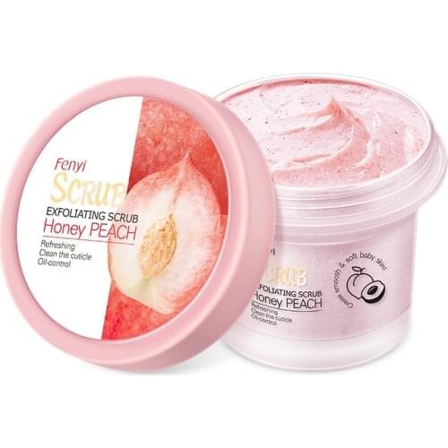 Sweet Peach Body Scrub Brighten Skin Gentle Exfoliating Scrub Deep Cleansing Cutin Soft Smooth Skin Delicate Scrub 100g