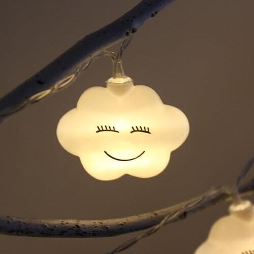 Led Smile Cloud Lamp Day Ins Girls Room Decoration Wedding Party Lights Lampki Na Choinke Guirlande String Battery Christmas AA