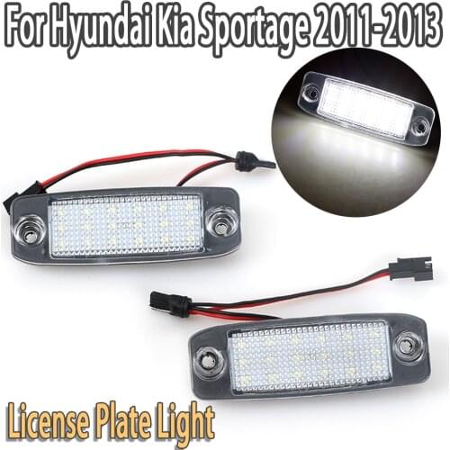 2PCS LED License Plate Light Number Plate Lamp For Hyundai Kia Sportage 2011-2013 SONATA 10 YF 10MY GF 10