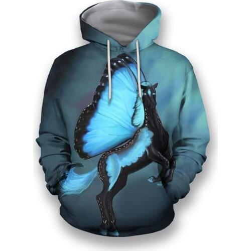 CLOOCL Newest Horse Men Hoodies 3D Animals Print Men Clothing Pullover Tops Women Sweatshirts Unisex Long Sleeve Hoodie