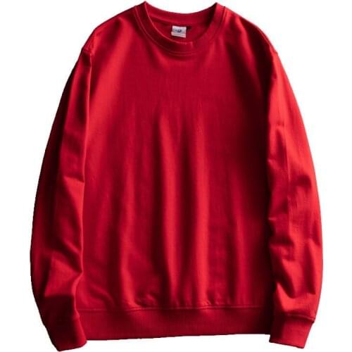 Thin High Quality Red Clothes Spring Fashion Autumn Women Hoody Sweatshirt Solid Harajuku Simple O-neck Cotton Pullover Female