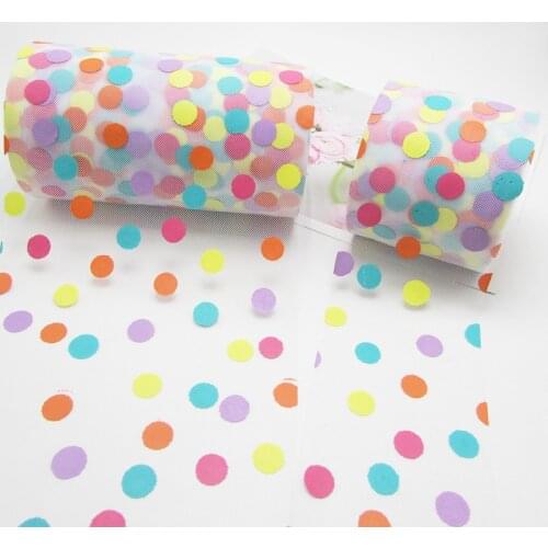 6cm/12cm*25yds polka dot Tulle Roll Spool Fabric Ribbon DIY Tutu Skirt Gift Craft Party Wedding Party Decoration