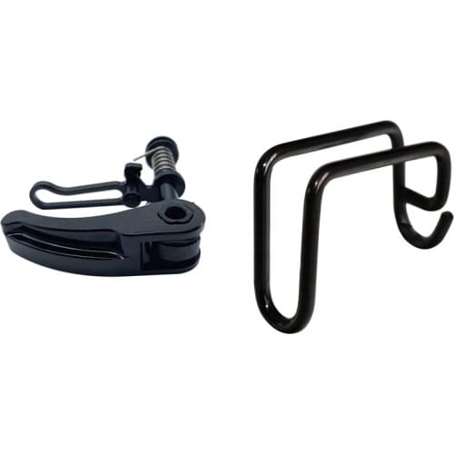 Bicycle Fork Hook Bike Titanium Alloy E Type Pothook with ​Seatpost Clamp Ultralight Folding Bike Seat Post Clam