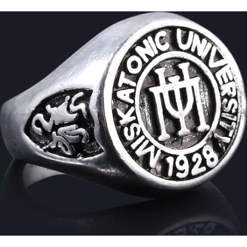 Vintage H.P. Lovecraft Cthulhu Ring Retro Miskatonic University Class Badge Ring Men Women Fans Cosplay Jewelry