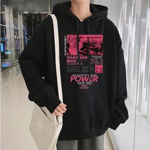 Japanese Anime Funny Chainsaw Man Hoodies 2021 Winter Japan Style Chainsaw Man Manga Sweatshirts Streetwear for Women/men