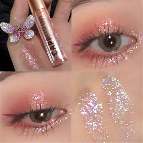 7 Colors Liquid Eyeshadow Shimmer Glitter Quick-drying Eye Shadow Sequin Pearl Shadows Eye Makeup Brighten Cosmetics Makeup
