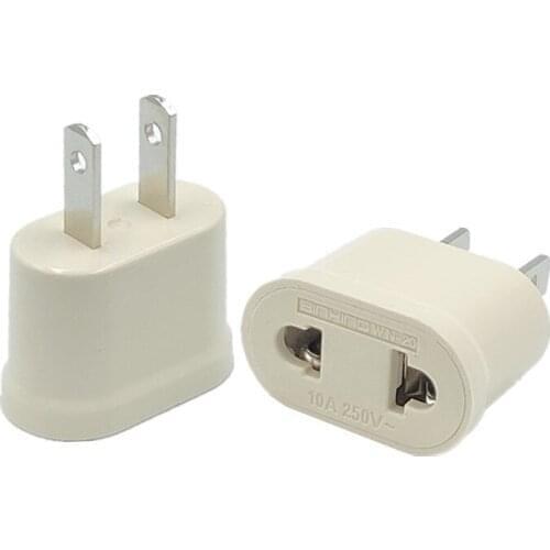 1PC US Adapter Plug EU to US Travel Wall Electrical Power Charge Outlet Sockets 2 Pin Plug Socket Euro Europe To USA