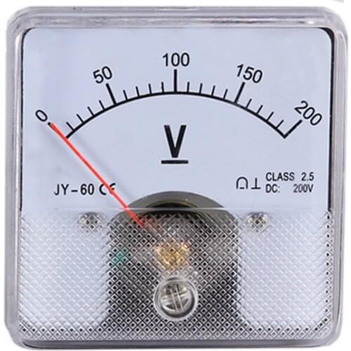 1Pcs DH-60 DC pointer pressure measuring instrument Voltmeter 1V 3V 5V 10V 20V 30V 40V 50V 75V 100V 150V 200V CZ-60 JY-60 SJ-60