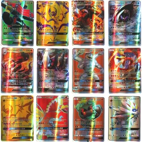 100 PCS No Repeat Pokemon Kaarten Card GX Shining French Cards Game TAG TEAM VMAX 200 V MAX Battle Carte Trading Children Toy