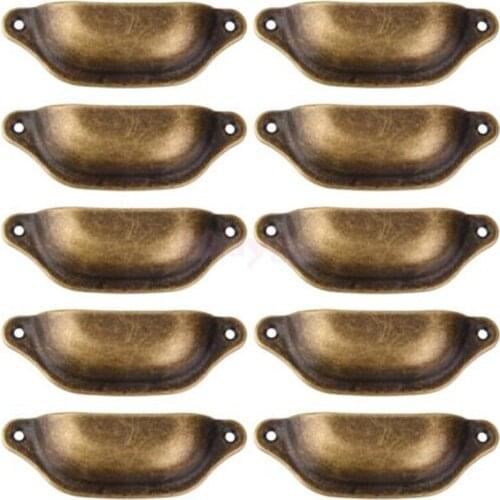 10X Retro Antique Iron Industrial Chic CUP HANDLES Drawer Pull Cabinet Cupboard Cup Shell Half Moon Pull Handles