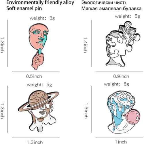 New 20Pcs Face sculpture Alloy Brooch Badge Lapel Pin Action Figure Toy