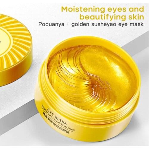 24K Gold Eye Mask Anti-Aging Firming Gentle Moisturizing Sleeping Eye Patches Crystal Collagen Eye Care Stickers 60Pcs Cosmetics