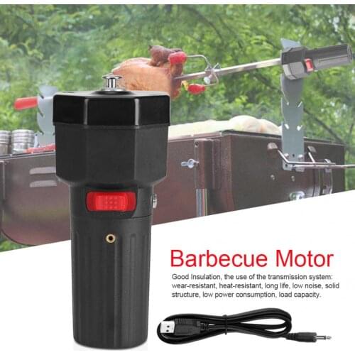 5V Solid Construction Barbecue Grill Rotator Motor BBQ Roast Bracket with USB Boost Wire Accessories