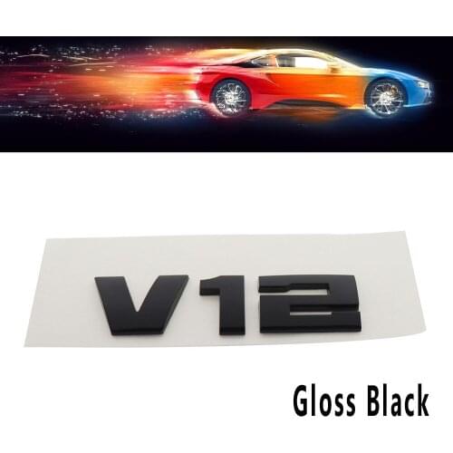 Gloss Black V12 engine for F10 F30 E46 E60 E90 Trunk Rear Interior Emblem Badge Sticker