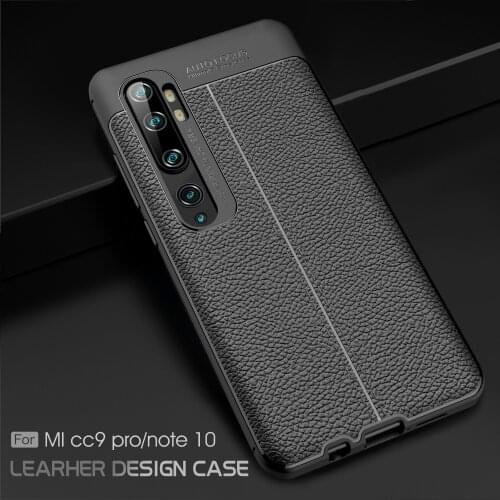 For Xiaomi Mi Note 10 Pro Case Luxury Leather texture Soft Silicone Protective back cover case for xiaomi mi CC9 PRO cc9pro