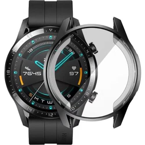 Screen Protector Case for Huawei Watch GT2 GT 2 46MM / 42MM Cover Soft TPU Plated Protective Frame Anti-Scratch Bumper Shell
