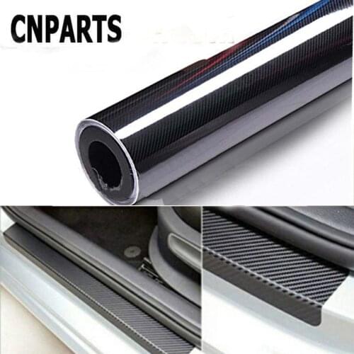 CNPARTS For Renault Megane 2 3 Duster VW Touran Passat B6 Golf 7 T5 T4 Fiat 500 Car Carbon Fiber Scratch Strip Protection Pad