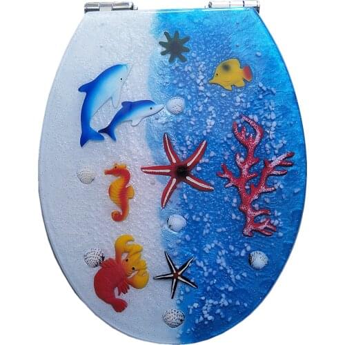 Colorful Toilet Seats Cover Resin Material Suit For O U V Sharp Toilet TBC2109