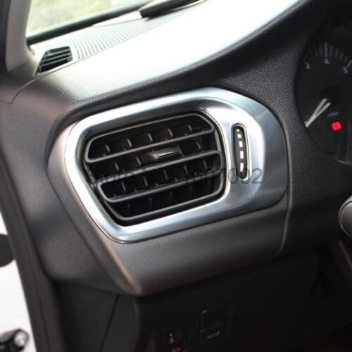 For CITROEN Elysee 2014 Car Styling ABS Air Conditional Vents Decorative Frame Sequins Interior Chrome Trim