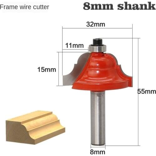 1PC 8mm Shank Frame Line knife Large Two Roman Ogee Edging Wood Router Bit Tungsten Milling Cutter For Wood Router Bits For Wood