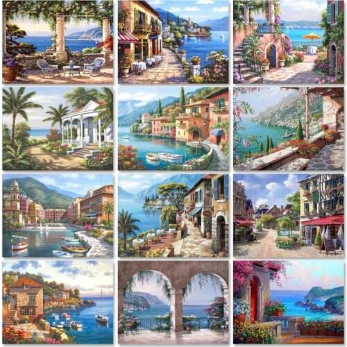 Photo Custom Oil Painting By Numbers Paint By Numbers On Canvas Scenery Watercolor By Numbers Seascape Home Decor 40x50cm