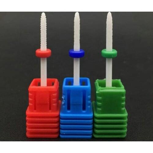 Ceramic Cuspidal Nail Drill Bit 3 Size Milling Cutter 3/32'' Apparatus for Manicure Nail Art Nail File Drill Accessories