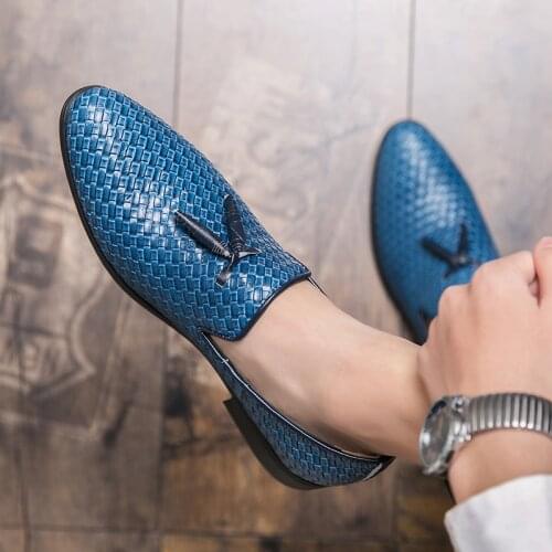 Ens Leather Loafers Classic Moccasins Pointed Boat Shoes Tassel Party Business Casual Loafers Fashion Breathable Brogues