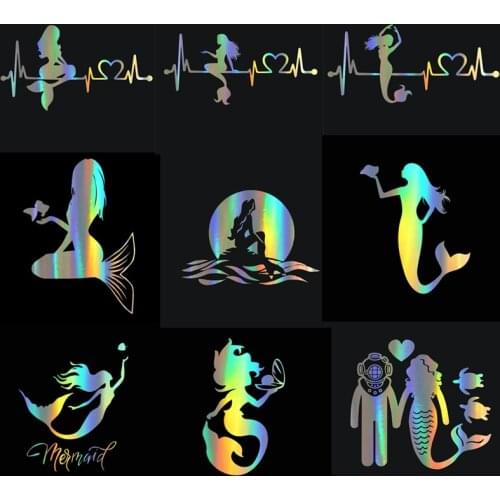 Beautiful Heartbeat Mermaid Series Car Stickers Window Door Body Motorcycle Car Decals and Stickers For Car Styling Decorations