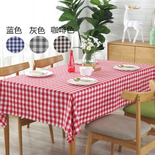 Red/Gray/Blue Plaid Striped Line Tablecloth Vintage Rectangle Dustproof Table Cover For Picnic BBQ Home Decor Mantel Mesa