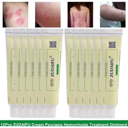 12 Pcs/Lot 15 g Zudaifu Psoriasis Cream Skin Care Cream Allergic Dermatitis Eczematoid Eczema Treatment Bacteriostatic Ointment