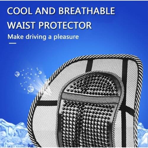 Car Seat Office Chair Massage Back Lumbar Support Mesh Ventilate Cushion Pad Black Mesh Back Lumbar Cushion for Car Driver