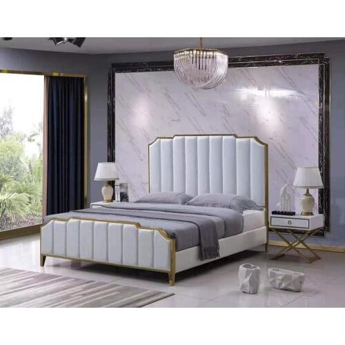 RAMA DYMASTY genuine leather soft bed modern design bed bett, cama fashion king/queen size bedroom furniture