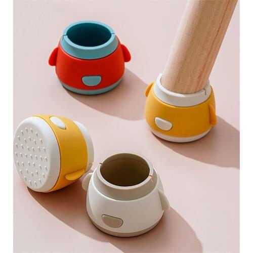 4 Pcs Furniture Chair Leg Caps Rubber Feet Table and Chair Leg Protector Floor Protector Non-slip Desk Chair Pad Mat Caps Foot