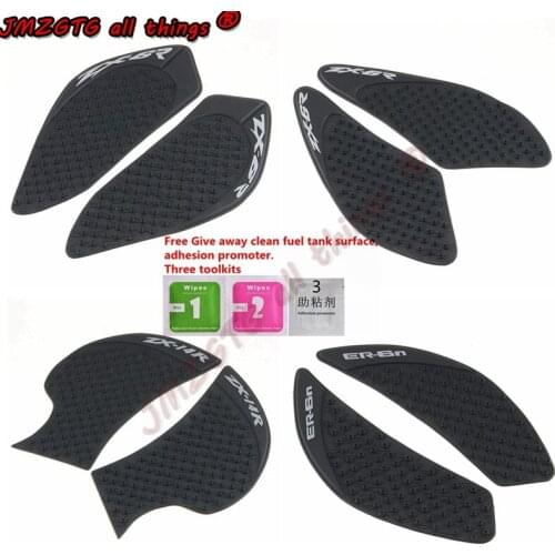 Motorcycle Tank Grip Pads For KAWASAKI ZX6R ZX636 ZX14R ER-6N Protector Sticker Tank Traction Pad Side 3M