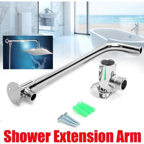 Stainless Steel Solid Brass Chrome Bottom Entry Hose Wall Mounted Shower Head Pipe Bathroom Rain Shower Head Extension Arm Pipe