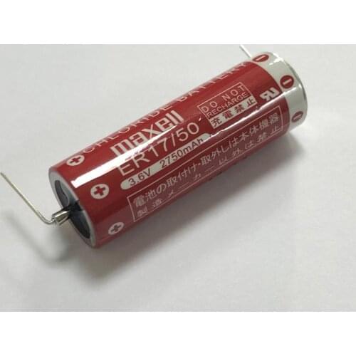New Genuine 3.6V 2750MAH Maxell ER17/50 PLC Industrial Control Battery Horned Lithium Thionyl Chloride Batteries ER 17/50