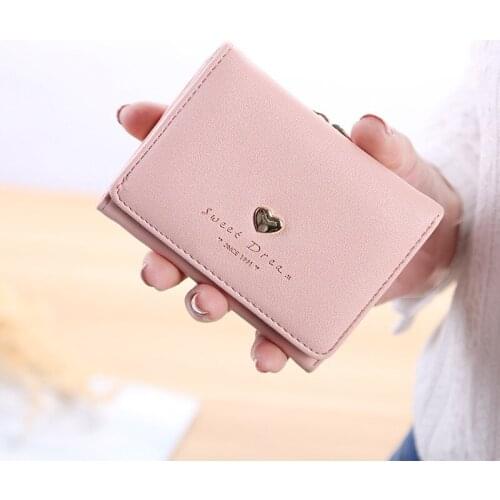 New Style Womens Wallet Tri-fold Coin Purse Short Small Love Korean Wallet Designer Women Small Wallet Purse Women