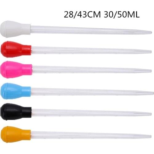 28/43CM 30/50ML Pipette Fish Tank Siphon Pump Water Changer Aquarium Pipette BBQ Tool Supply Tube Aquarium Clean Tool