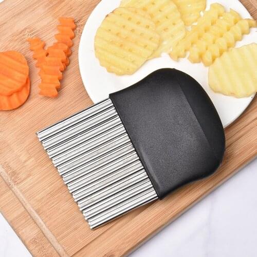 PPotato Slicer Home Kitchen Potato Cutter Wavy Edged Tool Stainless Steel Kitchen Gadget Vegetable Fruit Cutting Waved Cutter