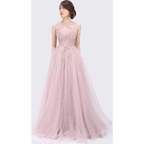 Luscious Delia Pink Sweetheart Evening Dresses 2021 A-Line Sleeveless Handmade Flowers For Women Party