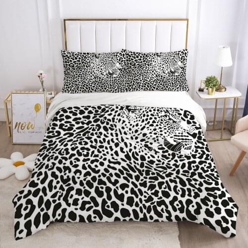 Luxury Leopard Lion Zebra Pattern 3D Print Double Bedding Sets Skull Duvet Cover Pillowcase Twin Full Queen King Size Home Decor