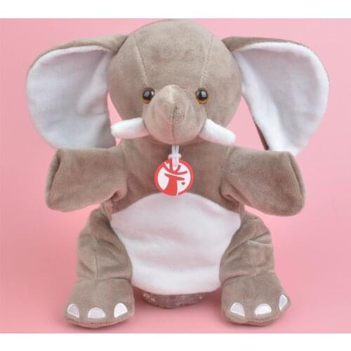 Brown Color Elephant hand puppet Learning plush toy, Stuffed Baby / Kids Develop Doll Toy Gift
