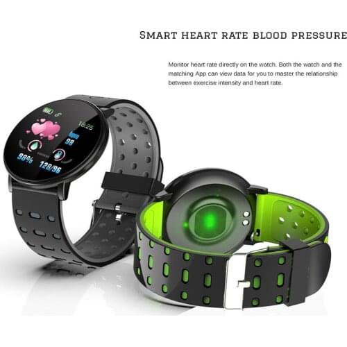 Smart Watch 119 Plus Fitness Bracelet with Heart Rate Alarm Waterproof Smartwatch Mens and Womens Sports Watch часы