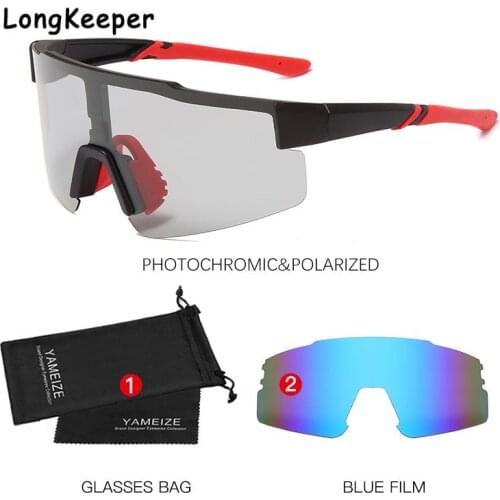 Photochromic Sunglasses Men Movement Designer Driving Sun glasses Mountain Bike Bicycle Sunglass Polarized Eyewear With Bag