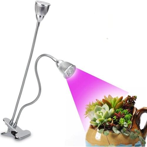 Dual Head LED Grow Lamp Premium 10W Desk Clip LED Plant Lighting with 360 Swivel Flexible Gooseneck For Indoor Home Office Plant